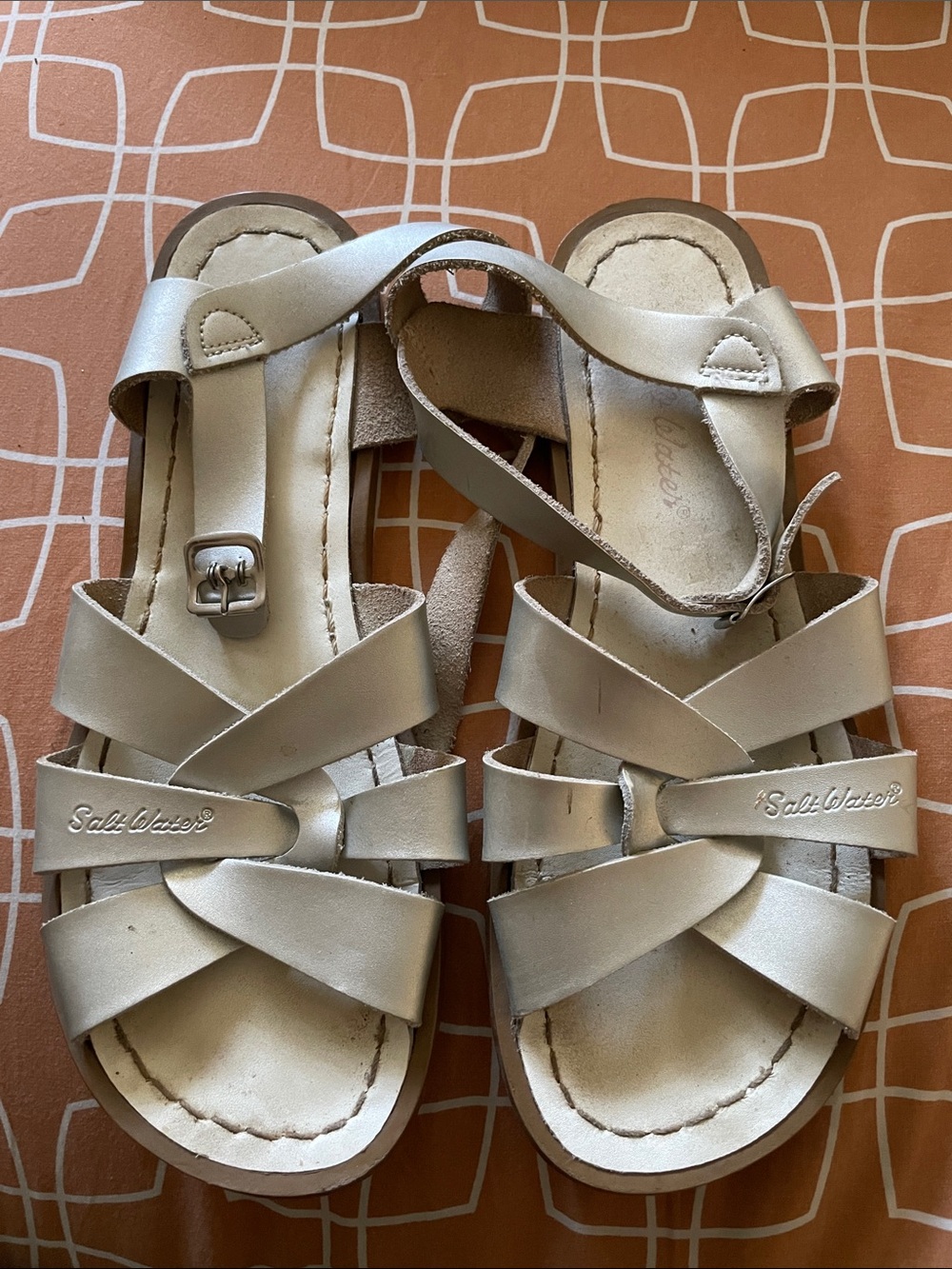 Women's silver saltwater Sandals